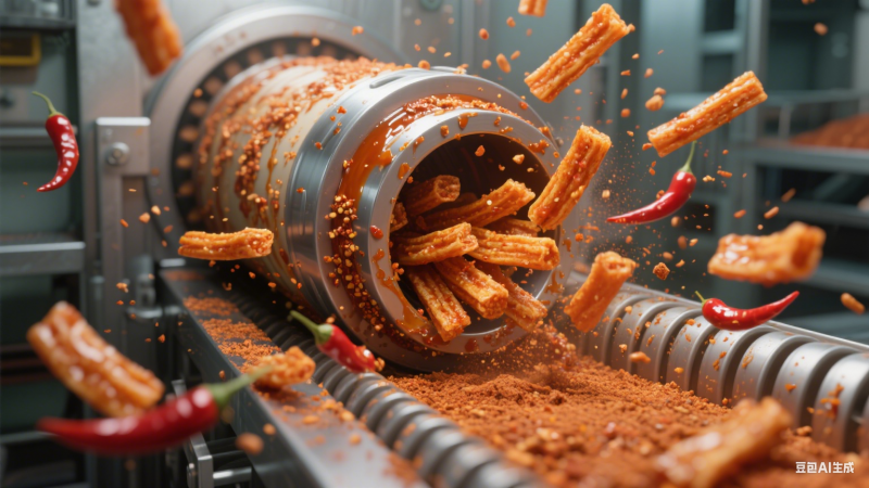 辣条搅拌机生产机：生产方式与调料裹覆效果(图3)