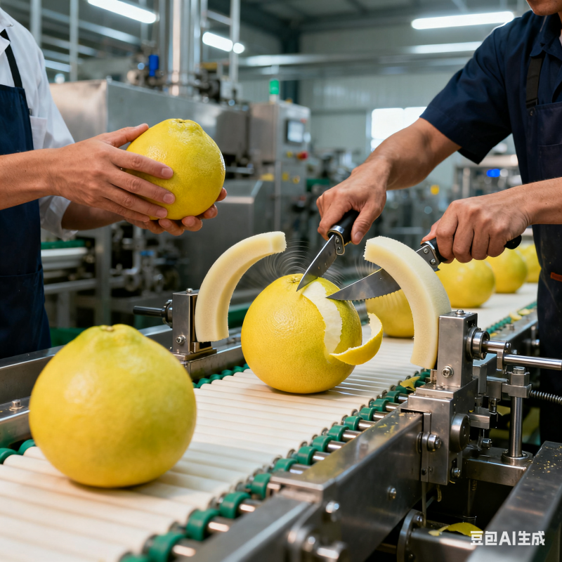 蜜柚西瓜双头去皮机生产线，好用吗？(图2)