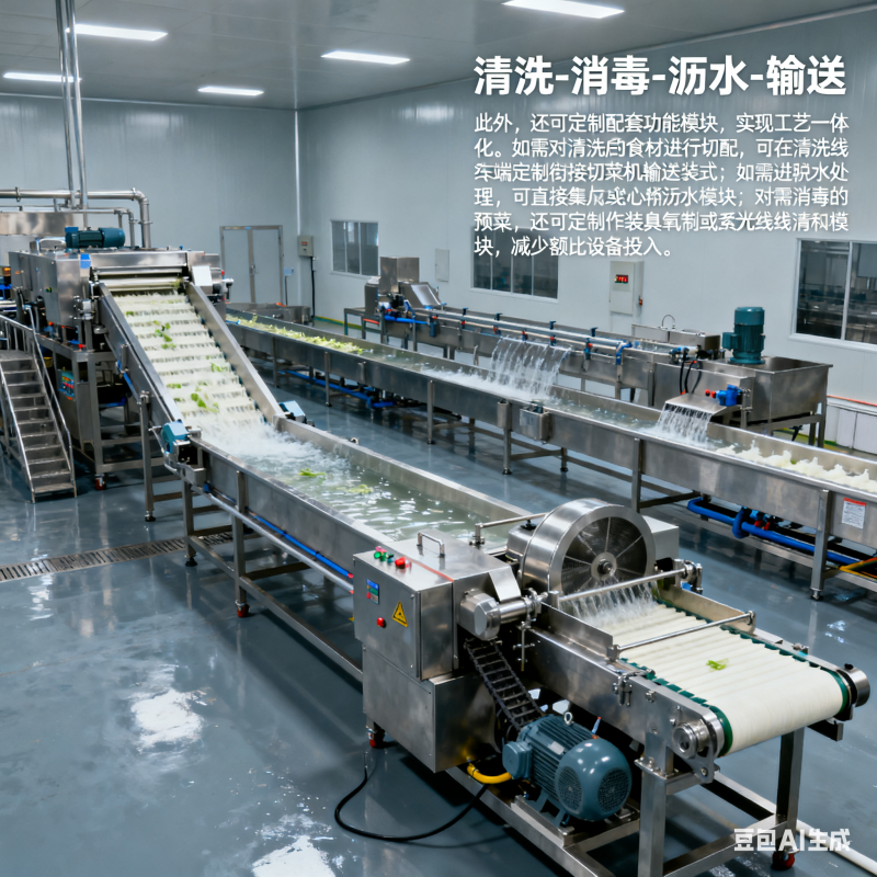 预制菜大型气泡清洗线，支持定制吗？(图4)