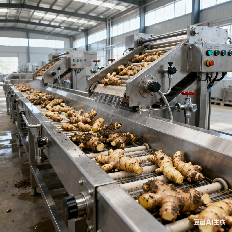 生姜去泥设备生产线，该如何选型与布局？(图6)